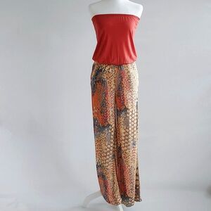 Lascana for Venus Women’s Abstract Mirage Jumpsuit Orange Multi Size XS NWOT